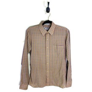 5 for $30 McGregor Bagpiper Long Sleeve Button Down Shirt Brown Blue Medium EU